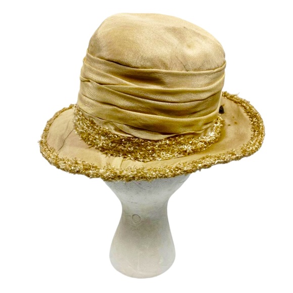 Rare- VTG Dobbs New York Derby Hat with Silver Hat pin & Raffia Trim - Picture 6 of 10
